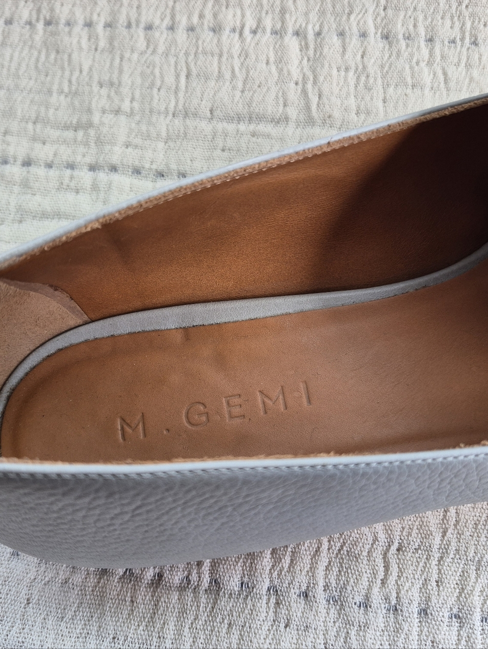 M.Gemi Italian Leather Point Toe Flats In Grey Size 40.5 9.5 - Picture 5 of 7
